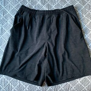 Black/grey Lulu shorts with liner. Size XL. Worn once.